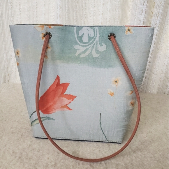 Floral Bucket Snap Closure Shoulder Bag VINTAGE 90s - Picture 1 of 5